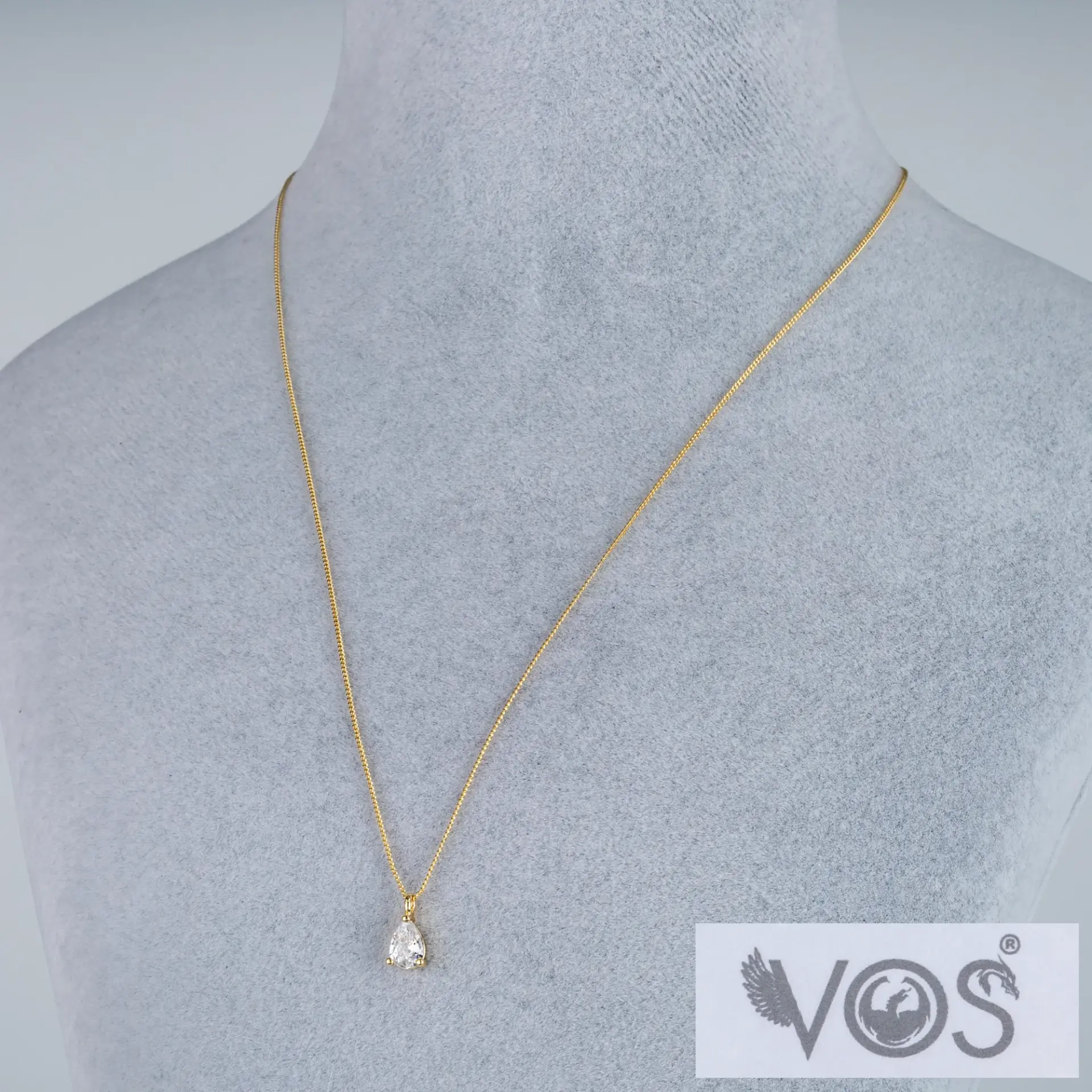 Vos Jewelry 14K Damla Taşlı Kolye