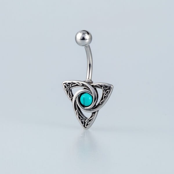 Piercing Gotik Göbek  Doğal Taş Kelt Düğümü