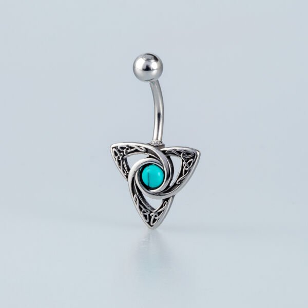 Piercing Çelik Gotik Göbek Doğal Taş Kelt Düğümü