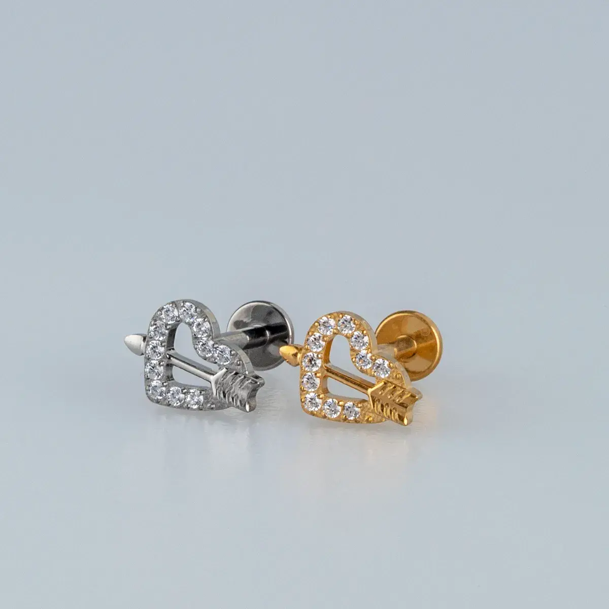 Toptan G23 Titanyum Ok Fırlatılan Kalp Piercing