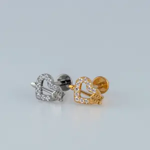Toptan G23 Titanyum Ok Fırlatılan Kalp Piercing
