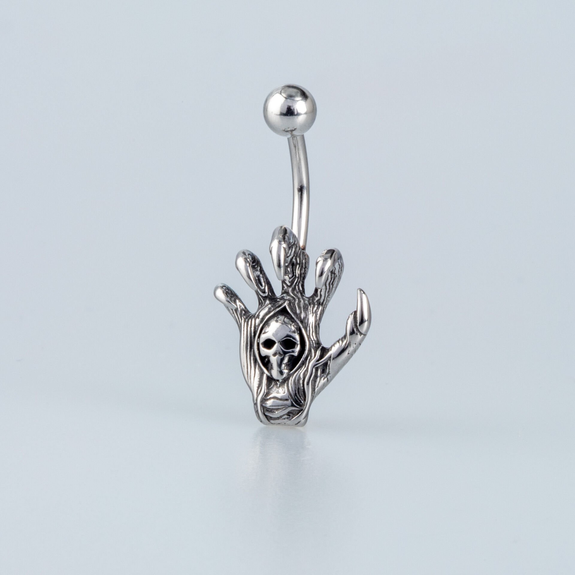 Piercing Çelik Gotik Göbek El Kuru Kafa