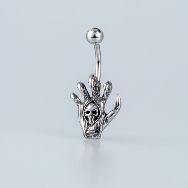 Piercing Çelik Gotik Göbek El Kuru Kafa