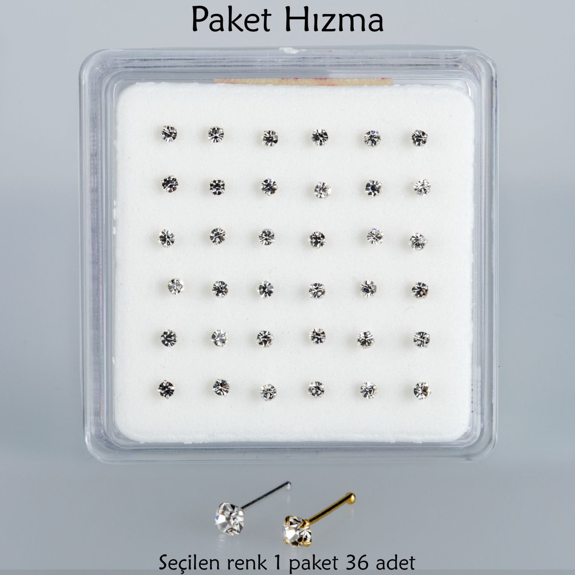 Piercing Hızma Yuvarlak Taş 1 Paket 36 Adet Beyaz