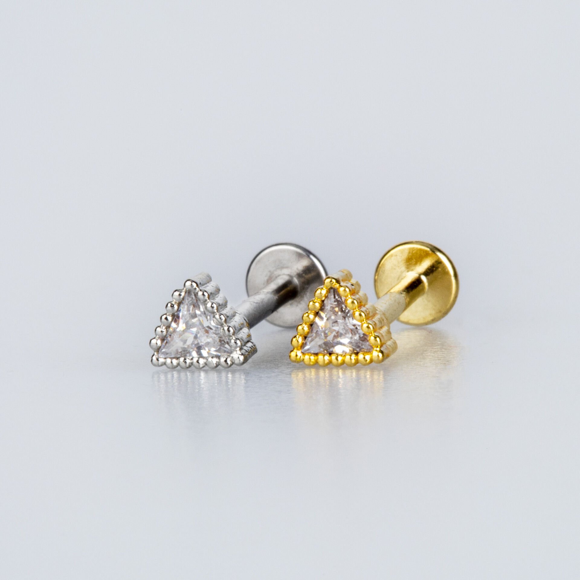 Piercing Tragus 4mm Üçgen Taş