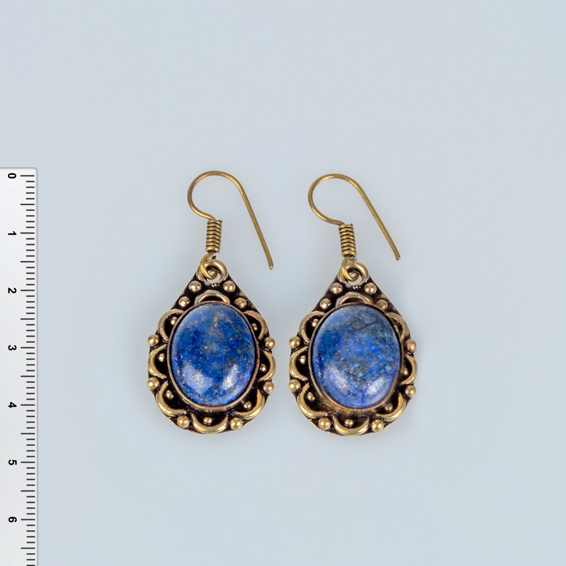 Brass Earrings with Stones