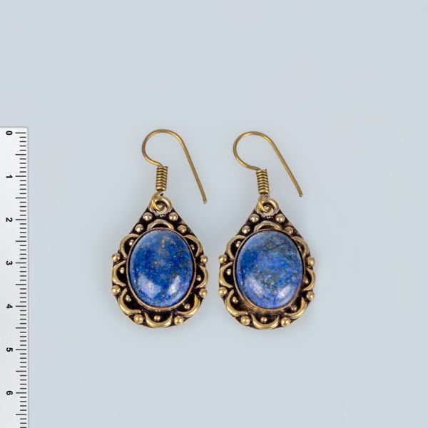 Brass Earrings with Stones