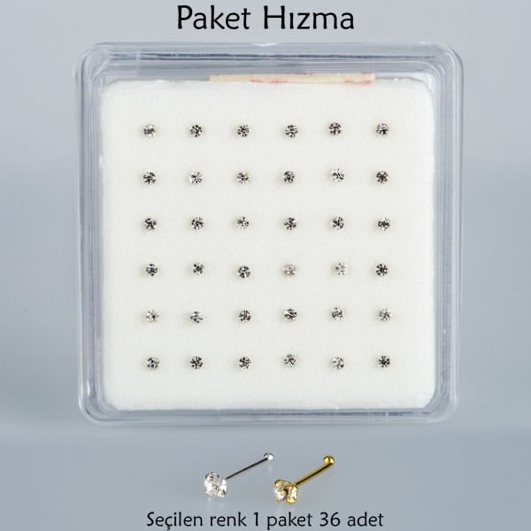 Piercing Nose Ring Round Stone 1 Pack 36 Pieces