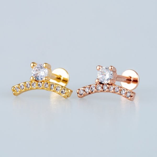 Toptan 316L Çelik Barlı  Çelik Piercing Tragus Obje Pirinç