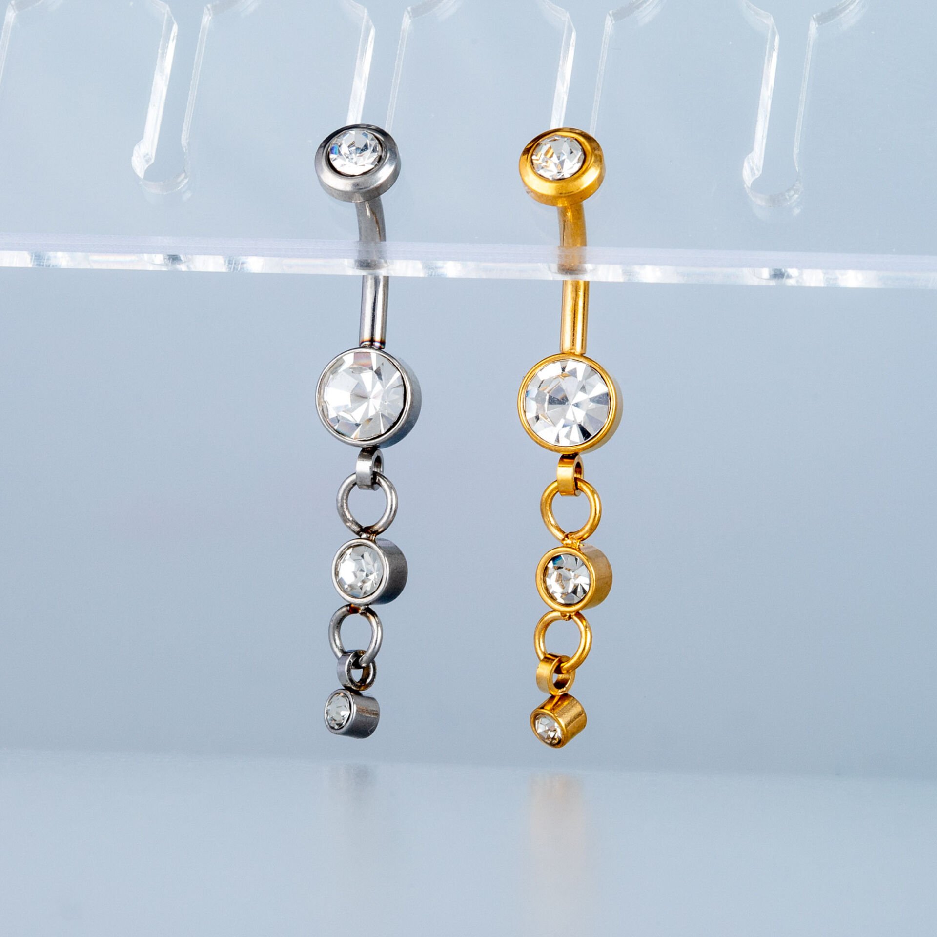 Piercing Çelik Göbek Beyaz