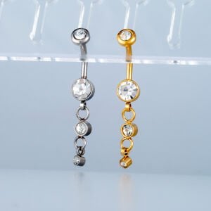 Piercing Çelik Göbek Beyaz