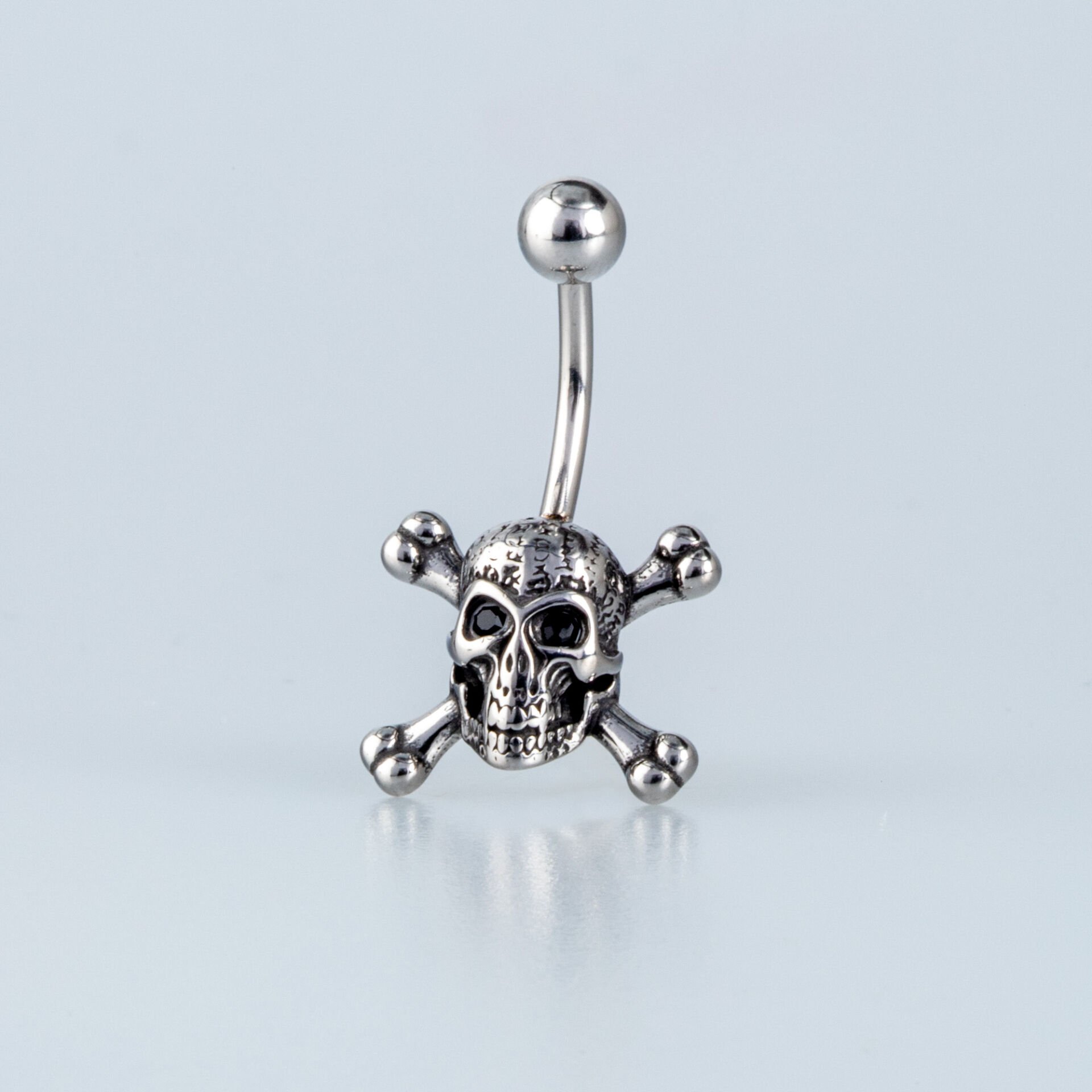 Piercing Çelik Gotik Göbek Kuru Kafa Danger