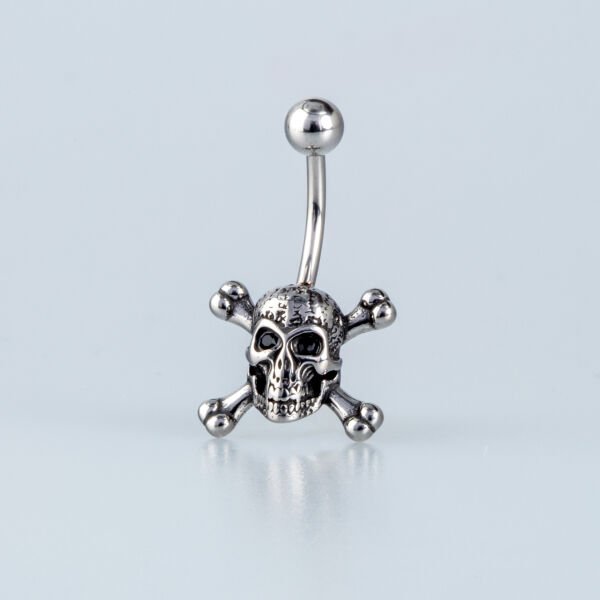 Piercing Çelik Gotik Göbek Kuru Kafa Danger