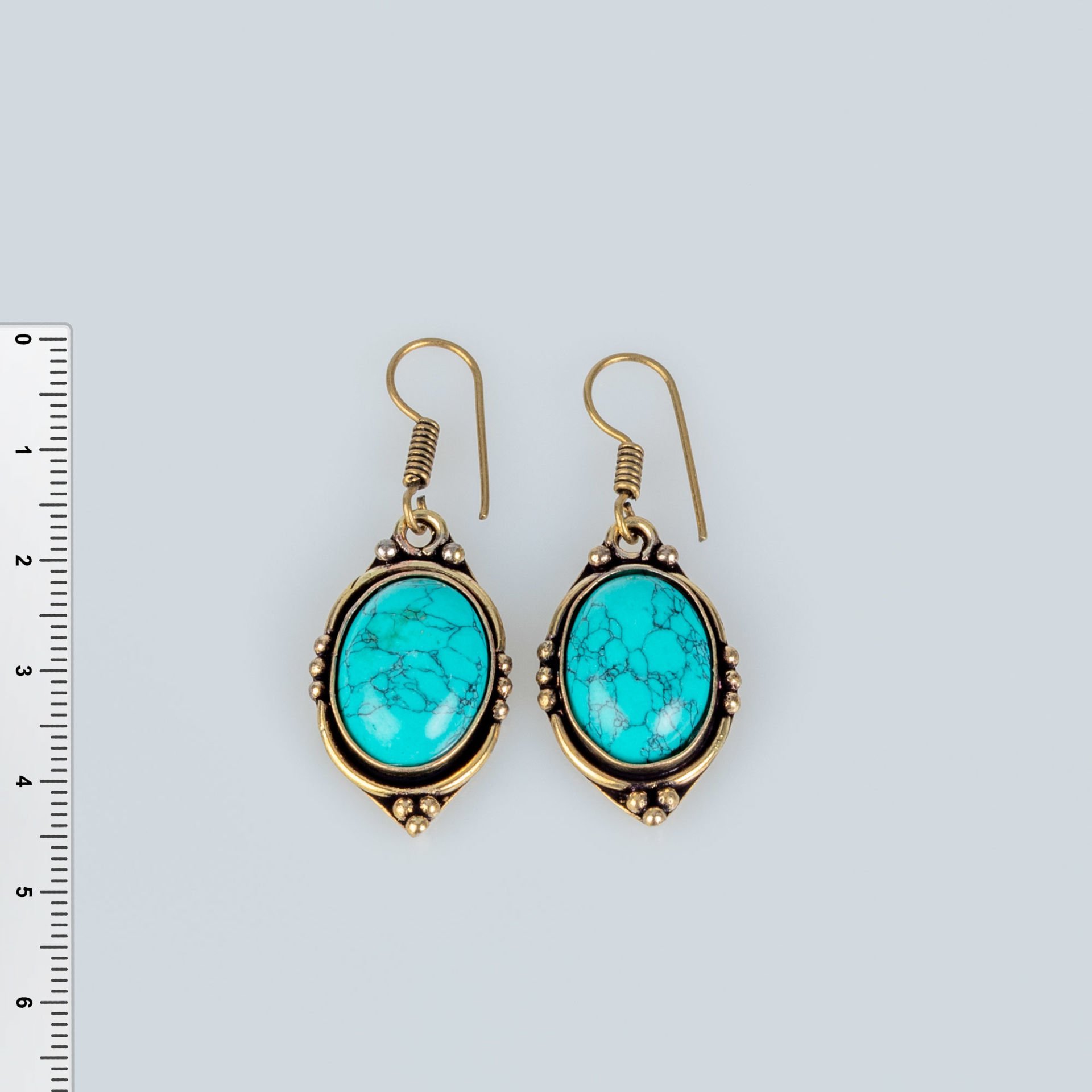 Brass Earrings with Stones