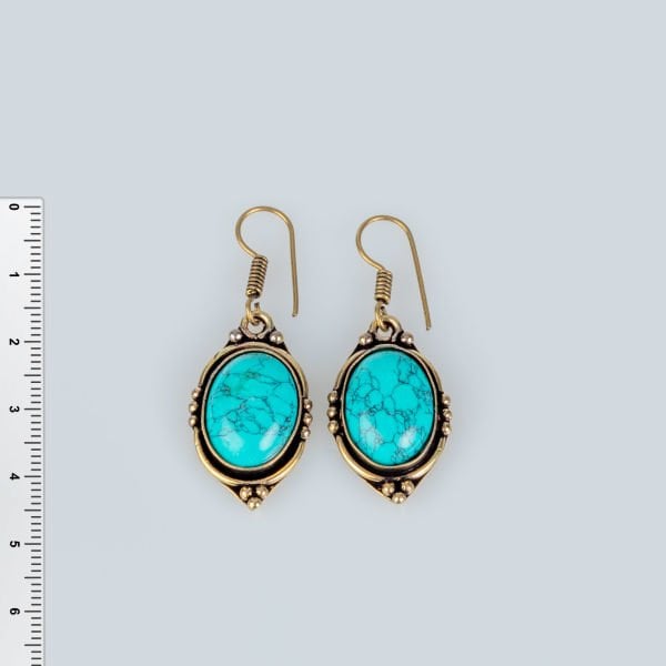 Brass Earrings with Stones