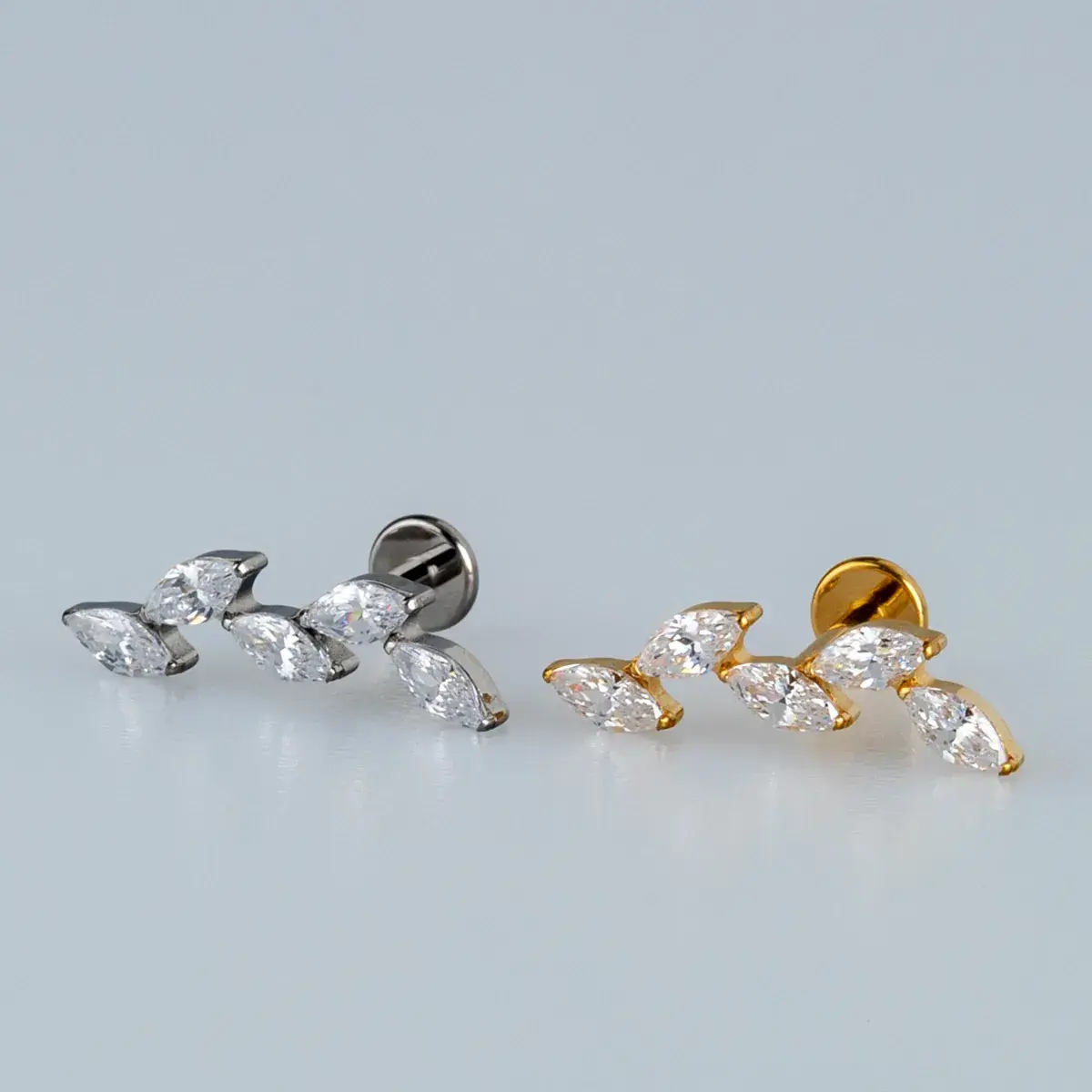 Toptan G23 Titanyum Fantezi Kombin Piercing Beyaz 8mm