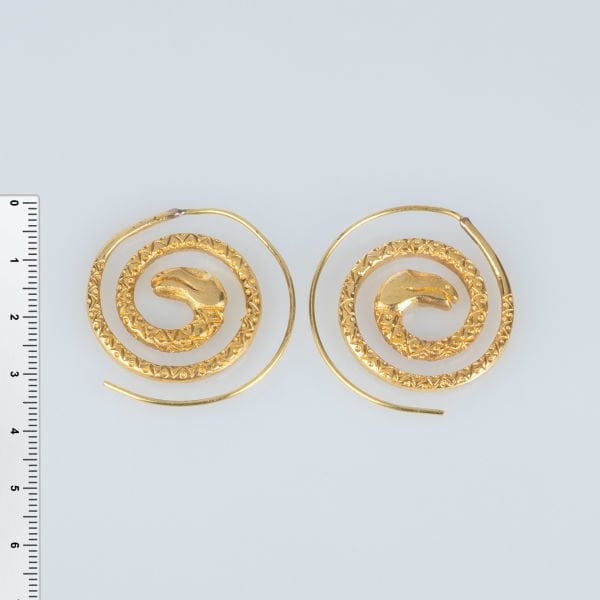 Brass Spiral Earring Snake