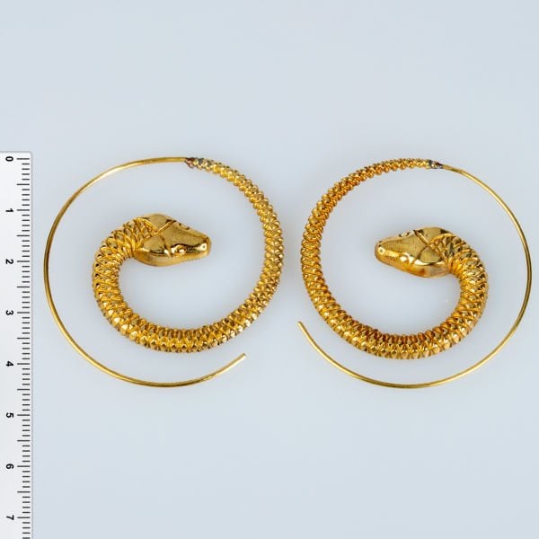 Brass Spiral Earring Snake