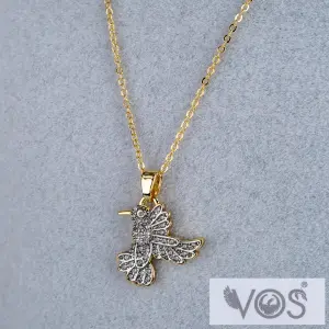 Vos Jewelry 14K Kuş Figürlü Taşlı Kolye