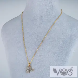 Vos Jewelry 14K Kuş Figürlü Taşlı Kolye