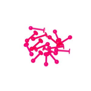 Toptan 316L Çelik Piercing Labret 3mm Top Neon Koyu Pembe