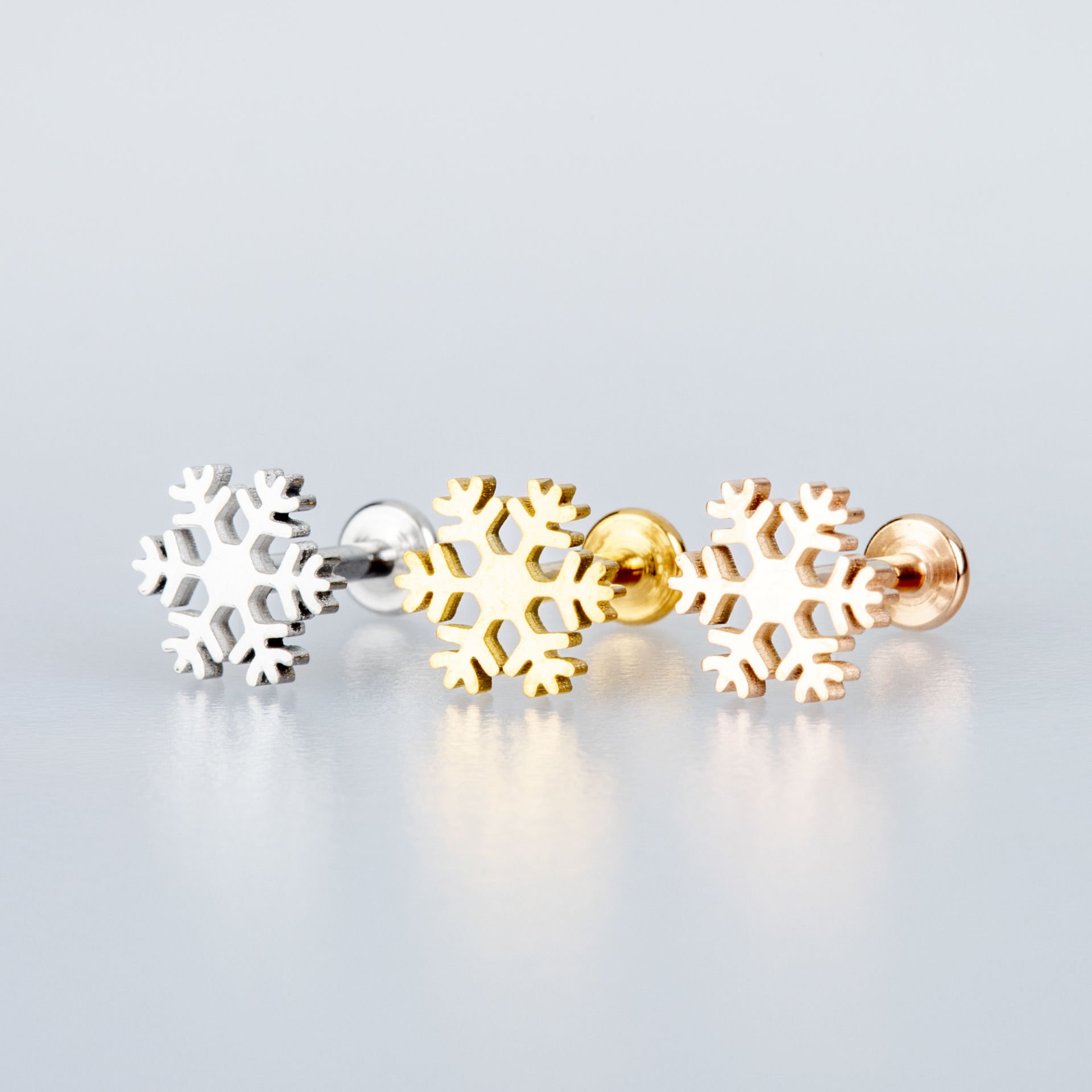 Piercing Tragus Snowflake Yellow 8mm