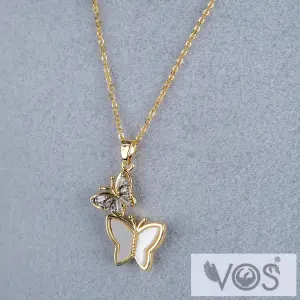 Vos Jewelry 14K Kelebek Figürlü Taşlı Kolye