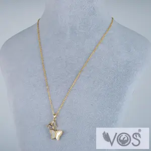 Vos Jewelry 14K Kelebek Figürlü Taşlı Kolye