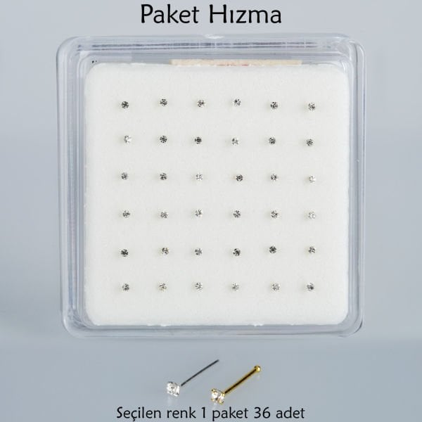 Piercing Nose Ring Round Stone 1 Pack 36 Pieces