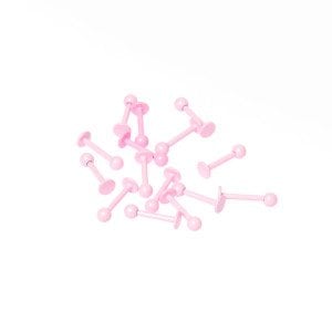 Toptan 316L Çelik Piercing Labret 3mm Top Neon Pembe