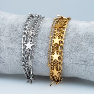 Çelik Zincir Bileklik Yıldız