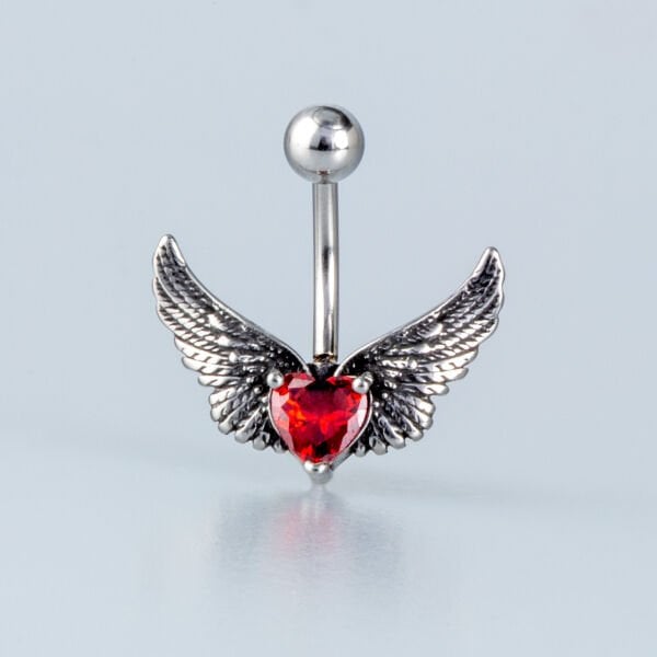 Piercing Gotik Göbek Kalp Kanat