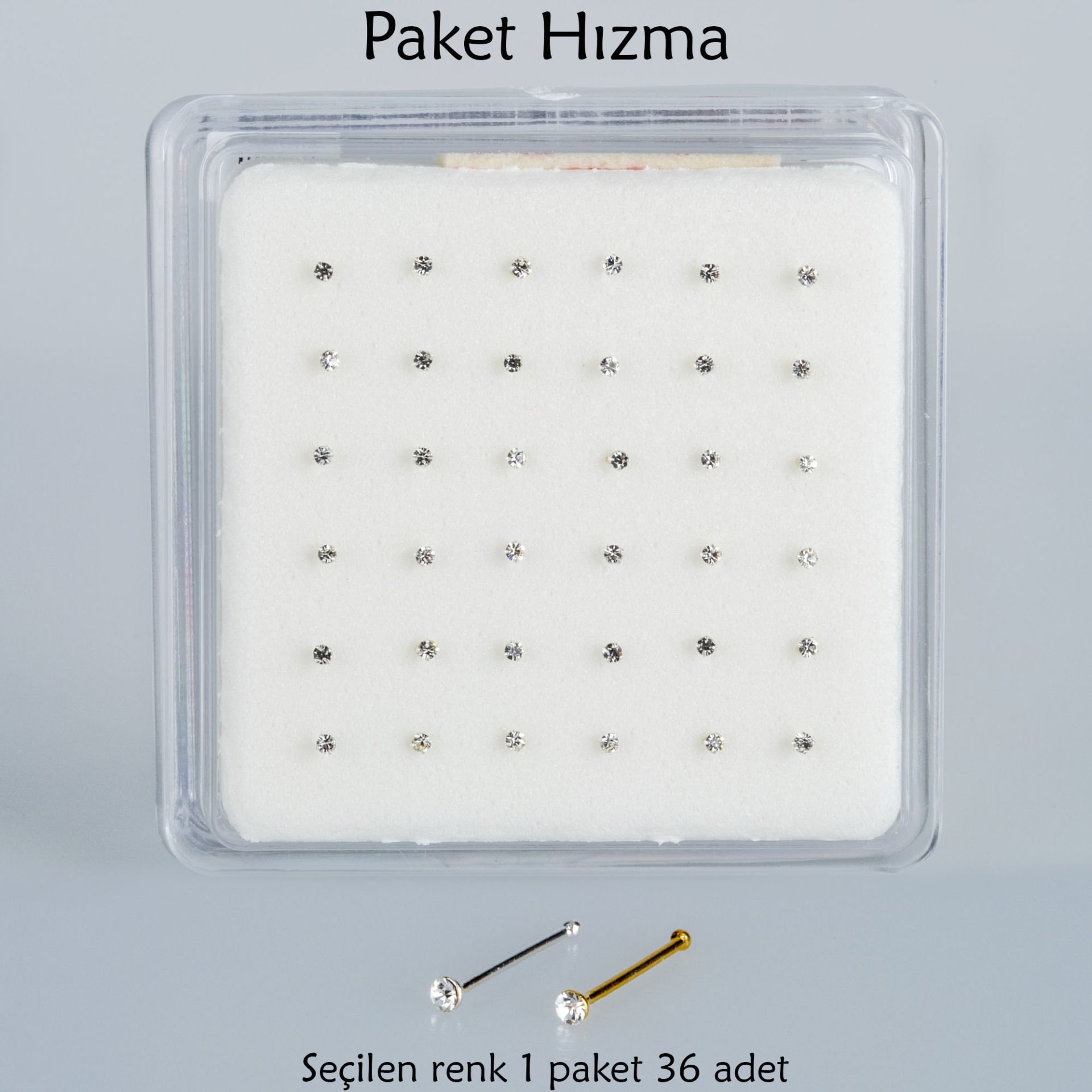 Piercing Nose Ring Round Stone 1 Pack 36 Pieces