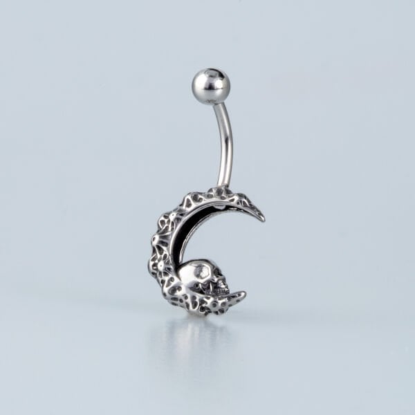 Piercing Gotik Göbek Ay Kuru Kafa