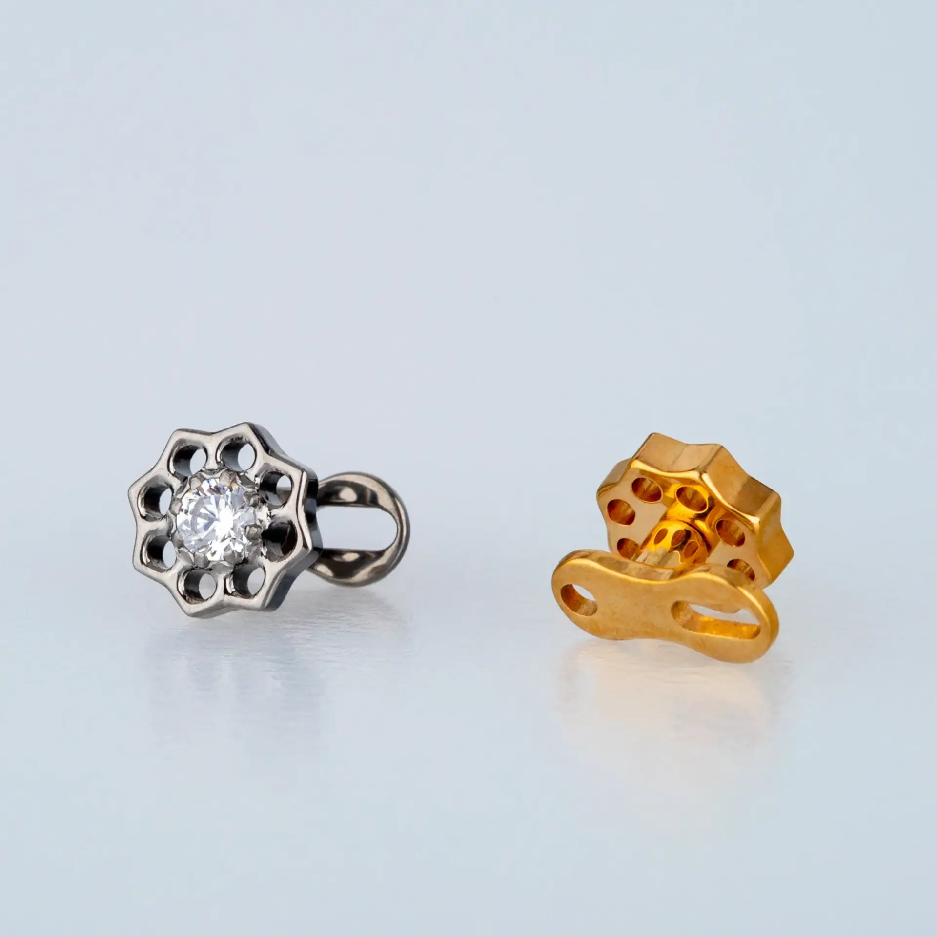 Piercing Titanyum Dermal Çiçek Sarı