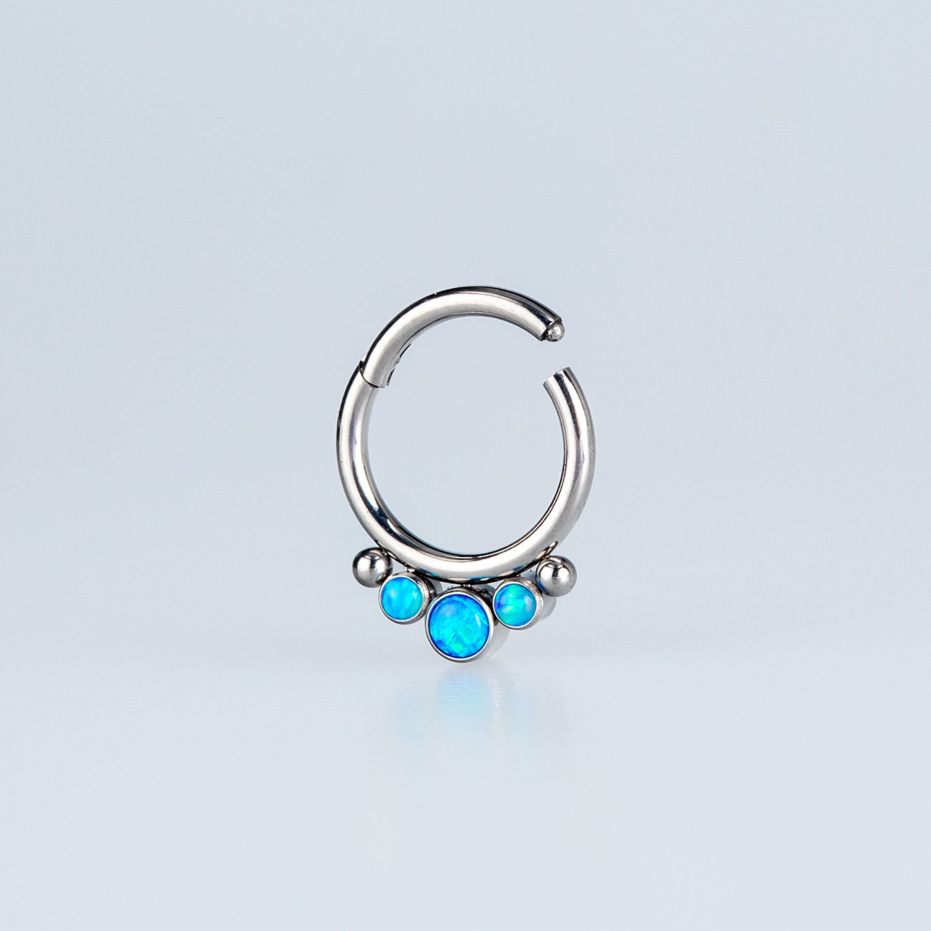 Piercing Titanyum Opal Segment Halka