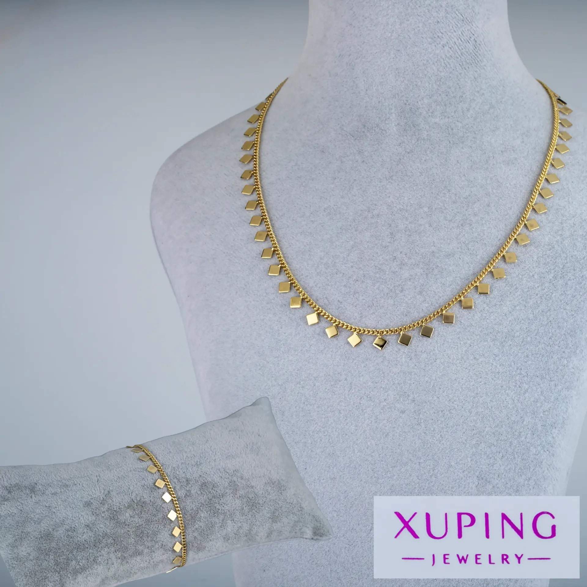 Xuping Jewelry 14K Kolye & Bileklik Seti