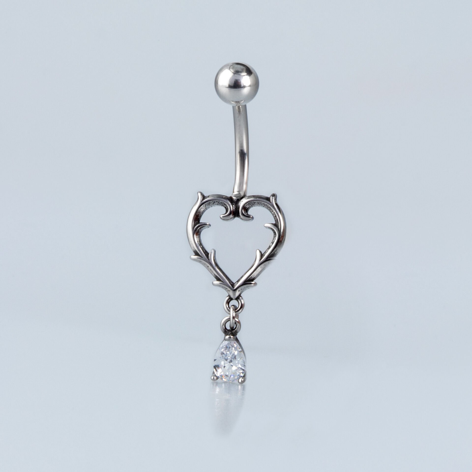 Piercing Çelik Gotik Göbek Kalp