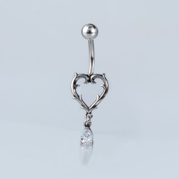 Piercing Çelik Gotik Göbek Kalp