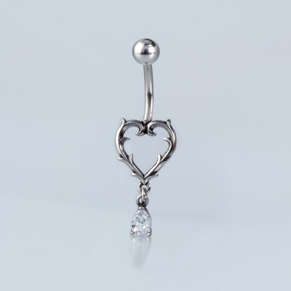 Piercing Çelik Gotik Göbek Kalp