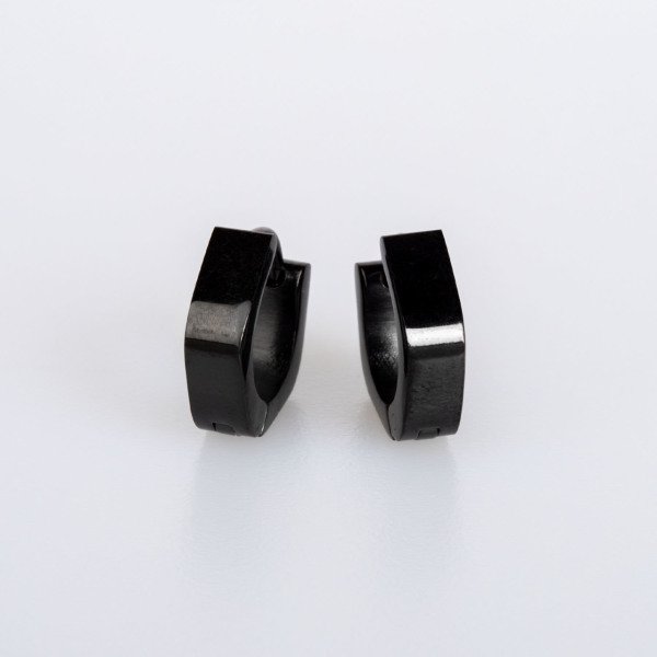 أقراط فولاذية - أسود مزدوج