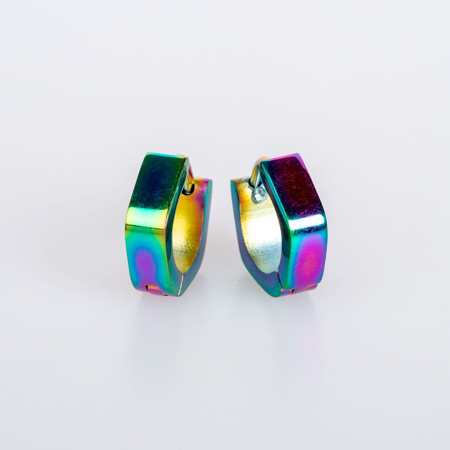 Çelik Küpe - Çift Rainbow