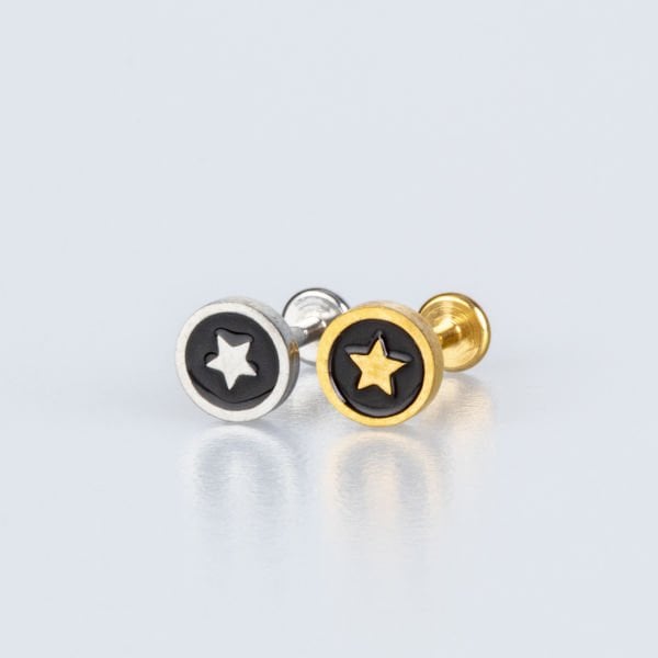 Piercing Tragus Star Yellow 8mm