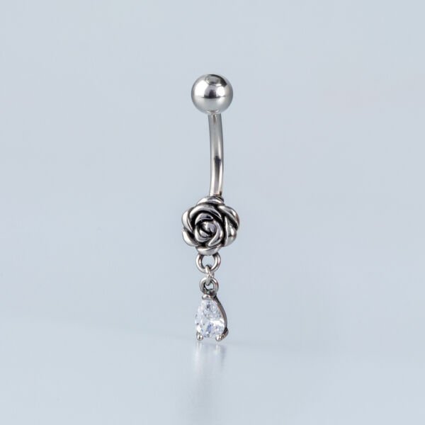 Piercing Çelik Gotik Göbek Gül