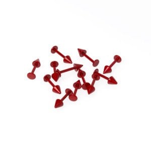 Toptan 316L Çelik Piercing Labret 4mm Spike Neon Kırmızı