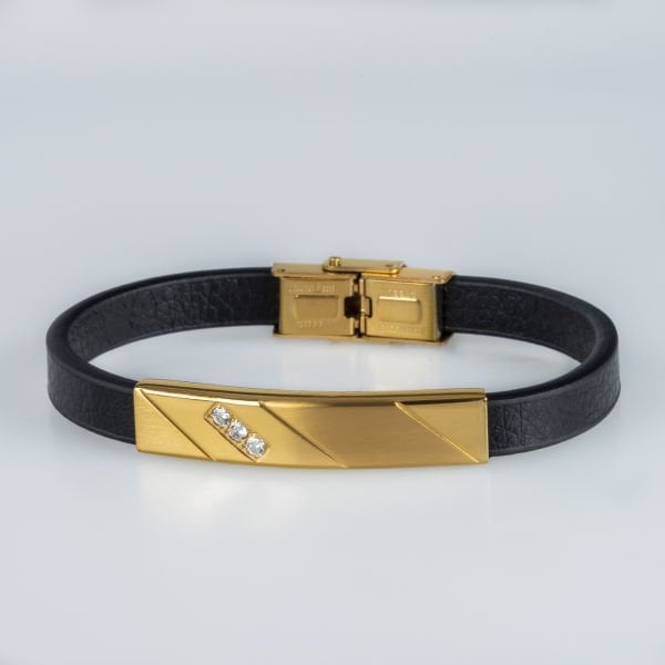 Men's Leather Steel Bracelet