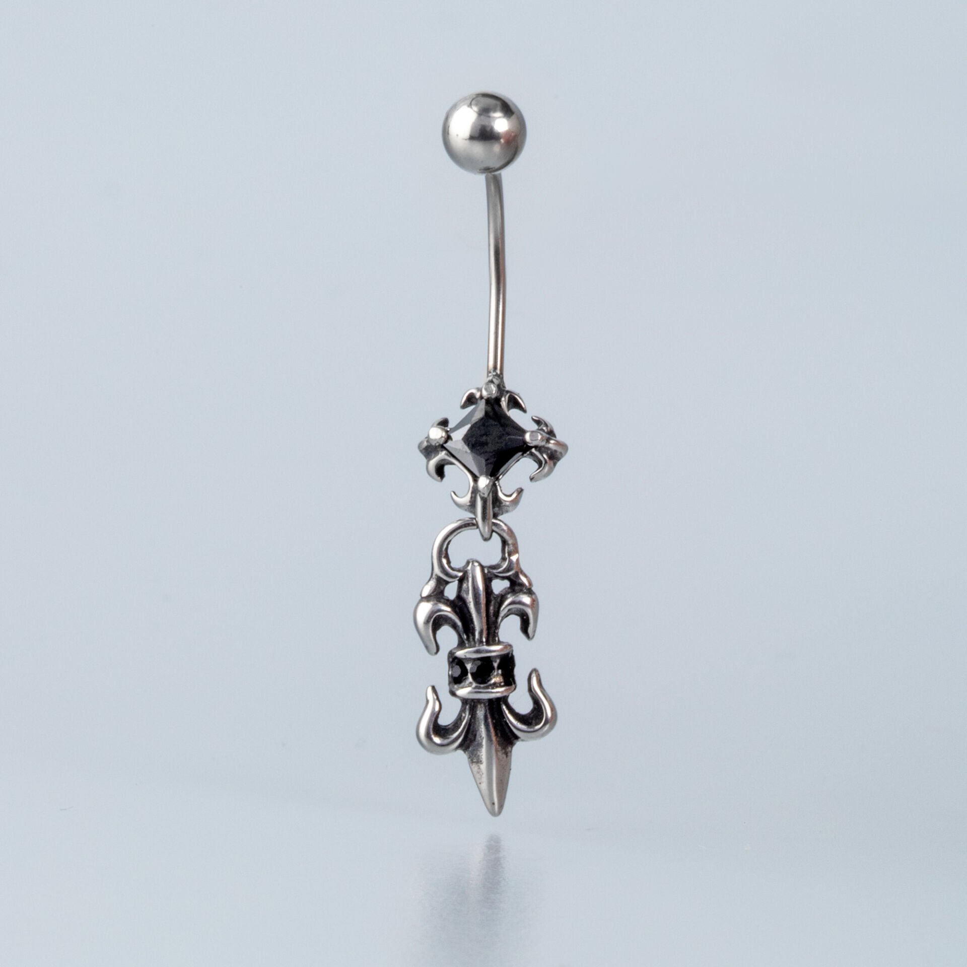 Piercing Çelik Gotik Göbek Fransız Zambağı