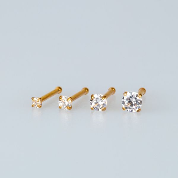 حلقة ثقب الأنف سمك 1 ملم حجر 3 ملم