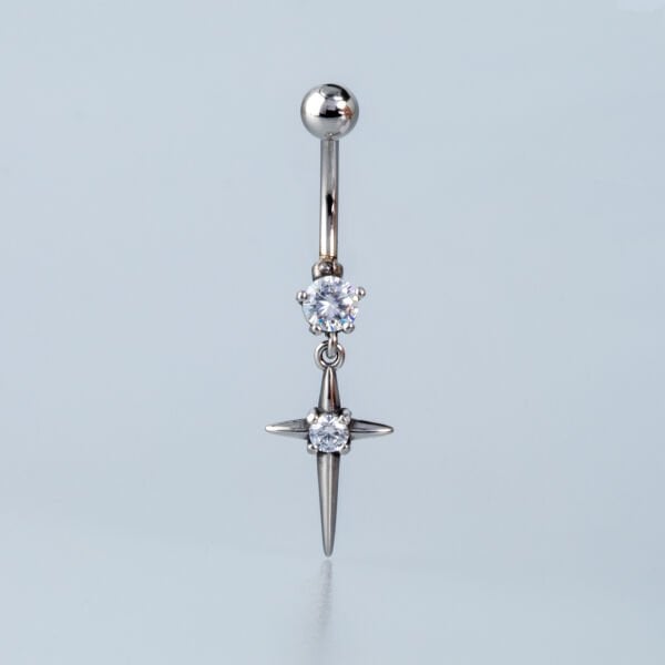 Piercing Çelik Gotik Göbek Haç