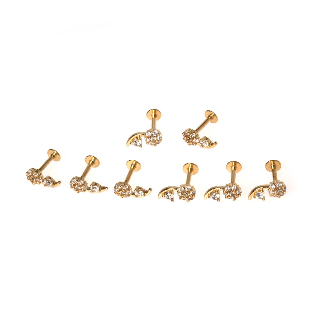 Toptan 316L Çelik Barlı Piercing Tragus Çiçek Obje Pirinç
